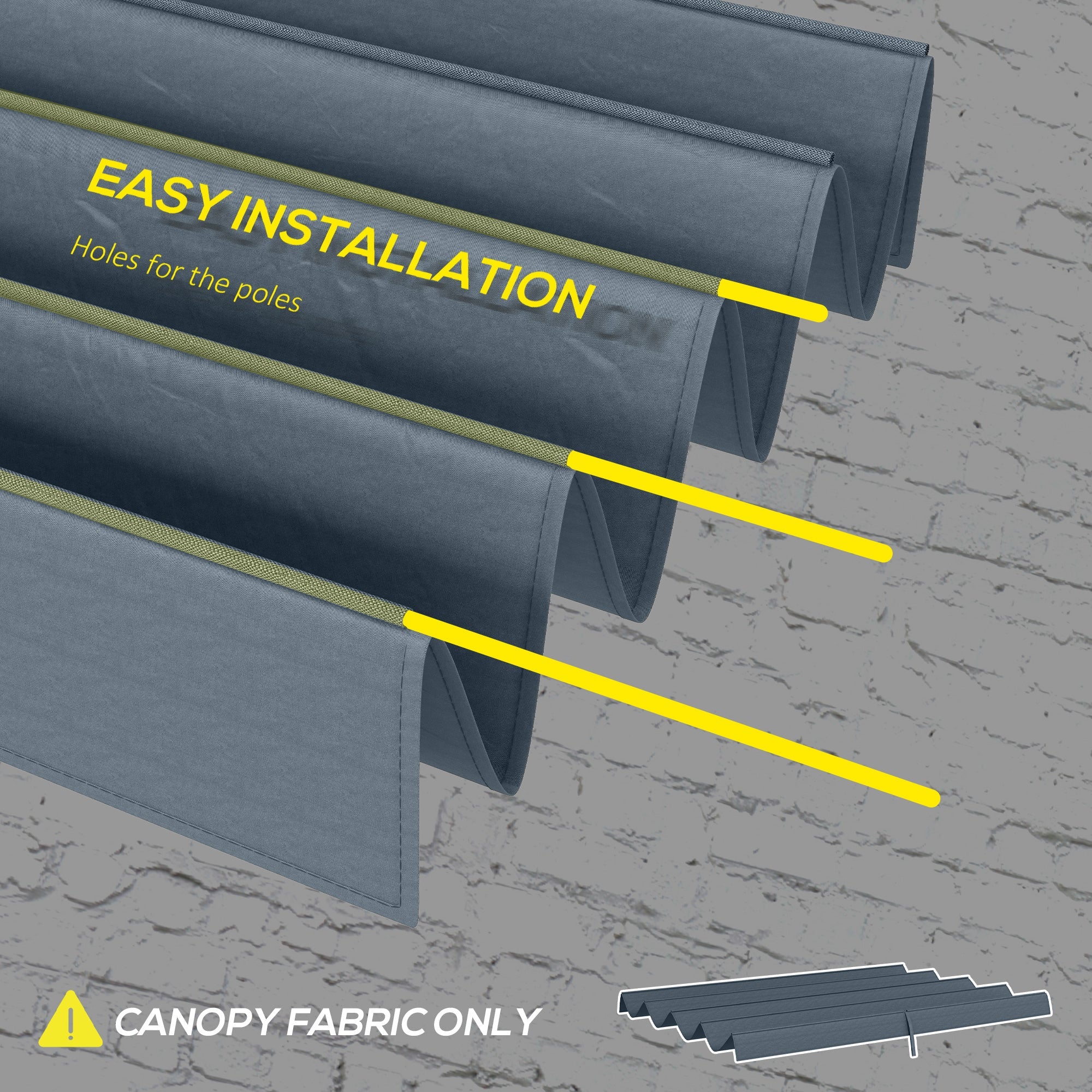 Outsunny Pergola Canopy, Retractable Sun Shade Cover for 9.8' x 7.1' Pergola, UV30+ Protected, Dark Grey 