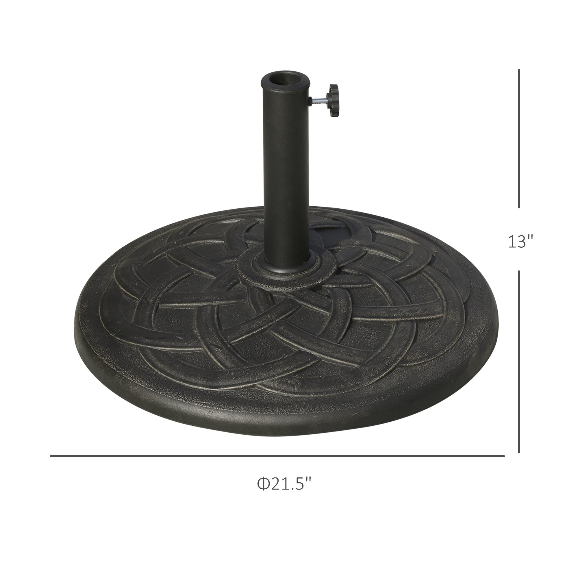 Outsunny Elegant Anchor: Decorative Market Umbrella Base, 22" Resin Round Stand Holder for Patio Outdoor, Bronze Finish 