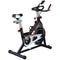 Soozier Upright Stationary Exercise Bike Indoor Cardio Workout Training Bicycle w/ Adjustable Resistance LCD Monitor Phone Holder, Black