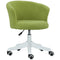 Armless Office Chair, Fluffy Computer Desk Chair with Adjustable Height, Swivel Wheels, Mid Back, Light Green
