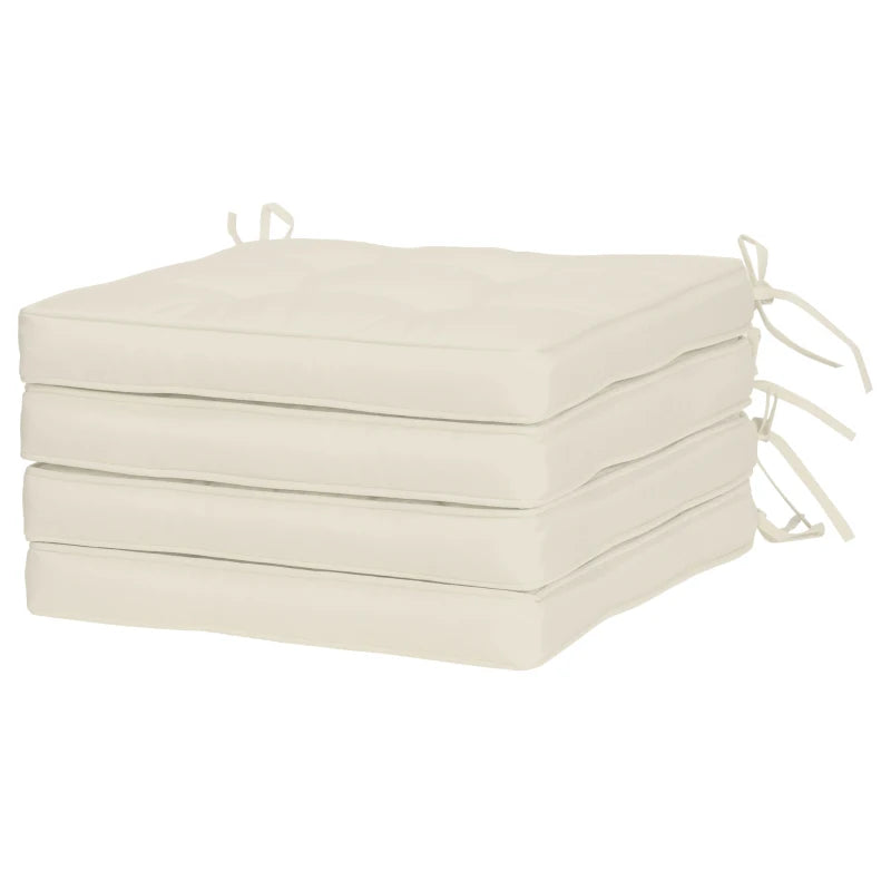 Replacement Cushions for Rattan Furniture, 4 Piece Outdoor Seat Cushion Pad for Patio Set, Cream White