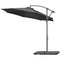 Outsunny Offset Patio Umbrella: 9.6ft Banana Cantilever Hanging Parasol with Base Crank Black
