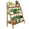 Outdoor Plant Stand, Foldable 3-Tier Wooden Plant Shelf