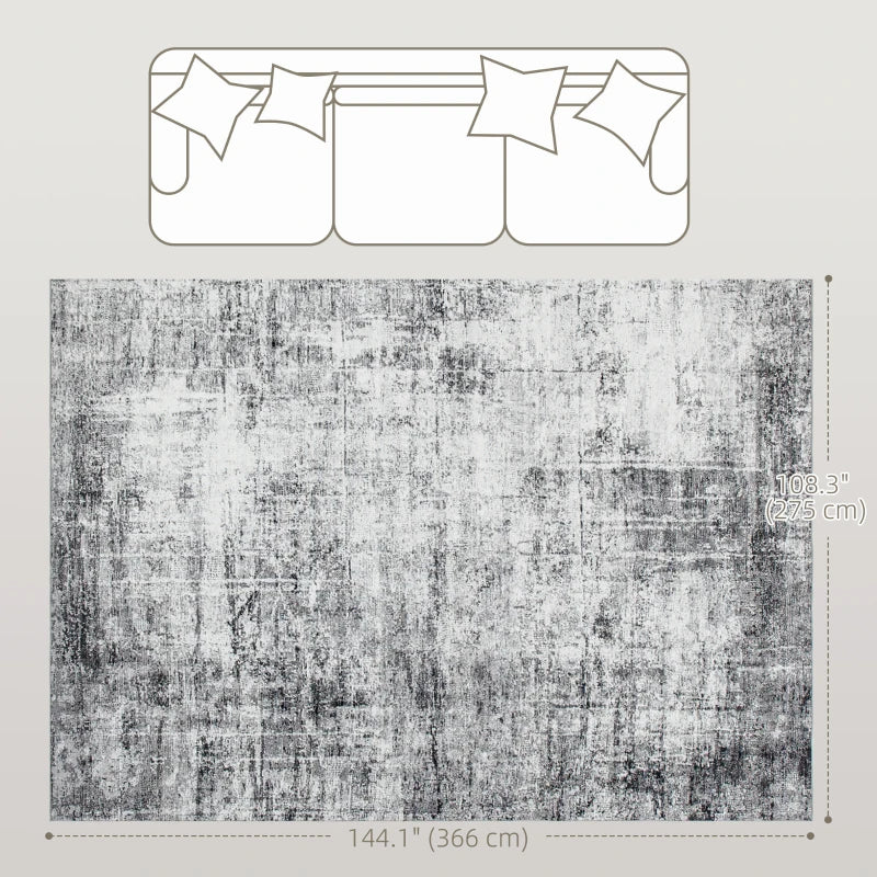 Area Rug for Living Room 9x12, Modern Abstract Machine Washable Rug, Non-Slip Carpet for Bedroom, Dining Room, Grey