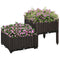 Outsunny 2pc Raised Garden Beds Durable PP Flower Vegetable Herb Grow Box Stand for Outdoor Gardening