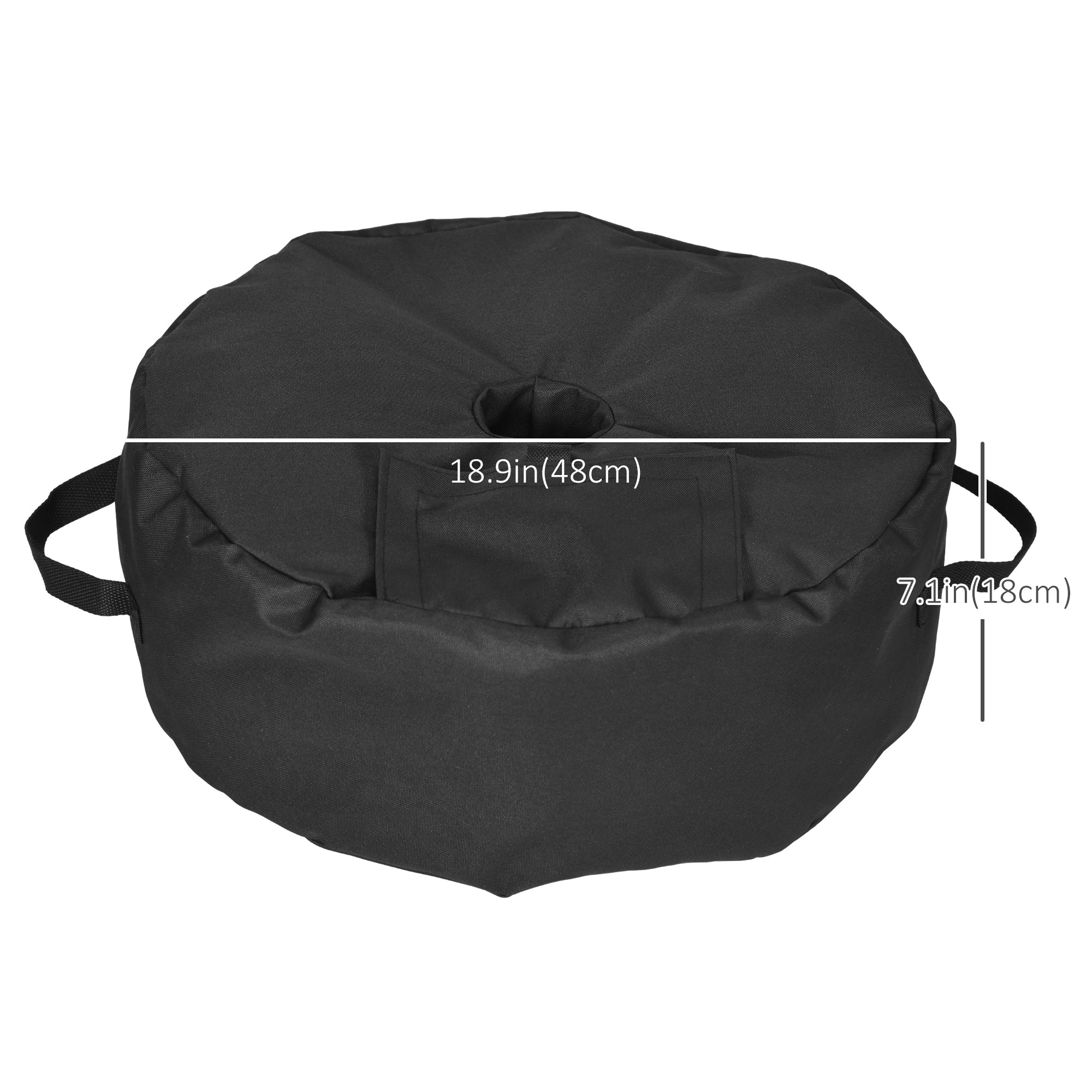 Outsunny 19" Round Patio Umbrella Base Weight Sand Bag Weather Resistant up to 88lbs Black Outdoor Stability 