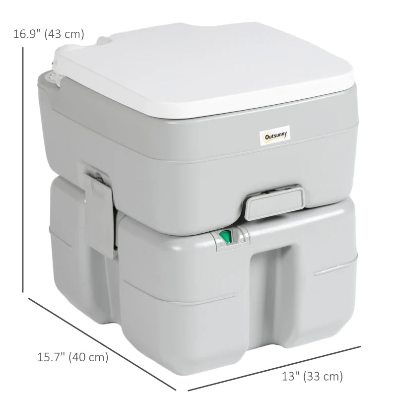 Porta Potty, 5.3 Gallon Portable Toilet with Level Indicator and Anti-Leak Pump for Camping, Boating, Hiking, Travel, RV