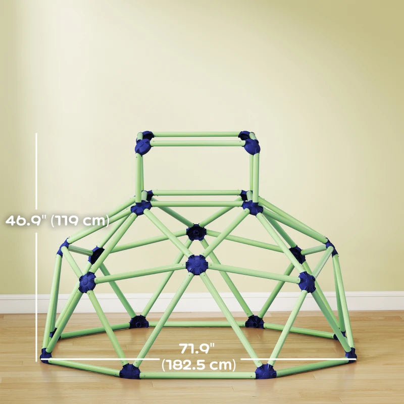 Qaba Climbing Dome, 6FT Geometric Dome Climber, Indoor Outdoor Jungle Gym Playground for Kids 3-8 Boys Girls, Green