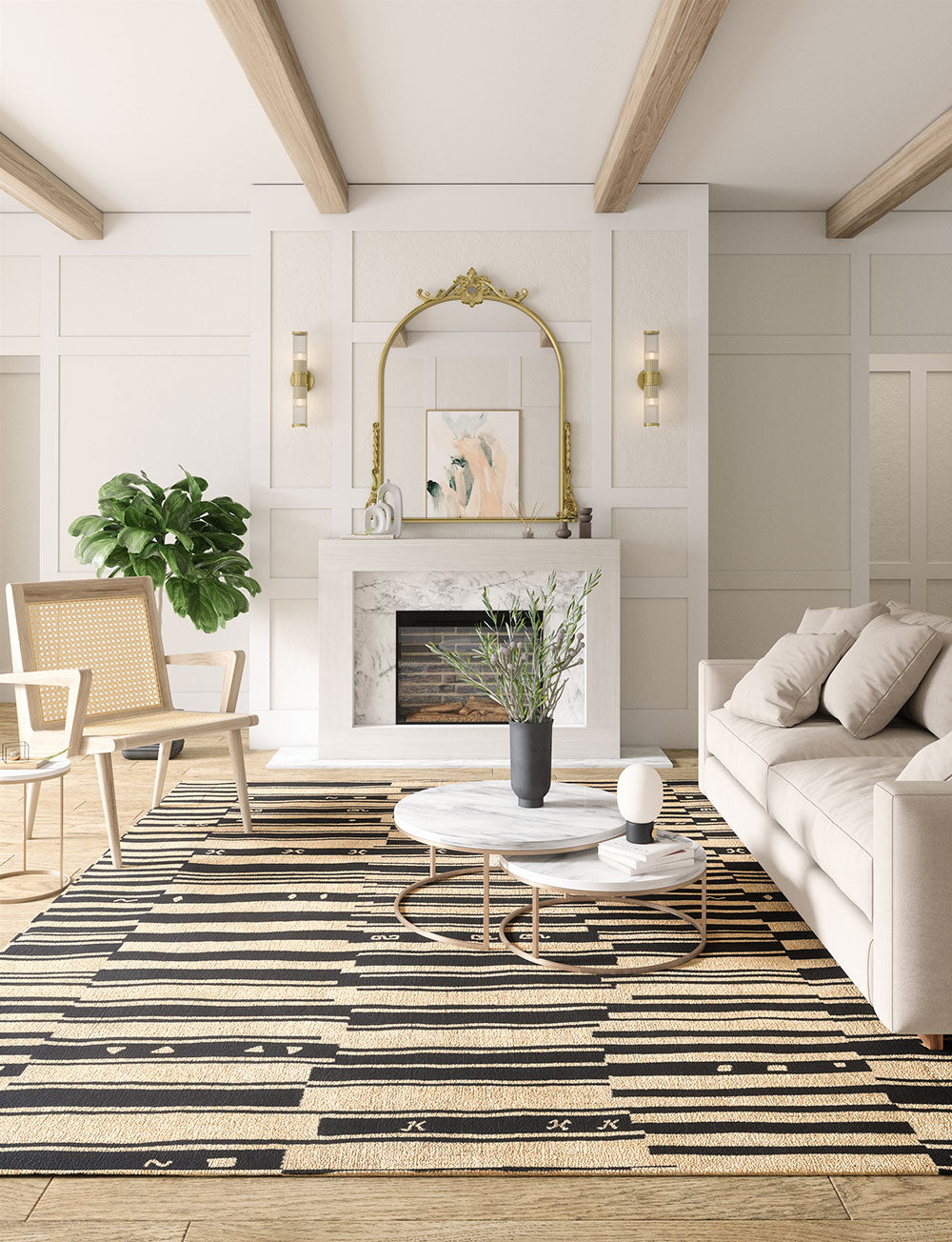 Xelara Natural Black Rug 