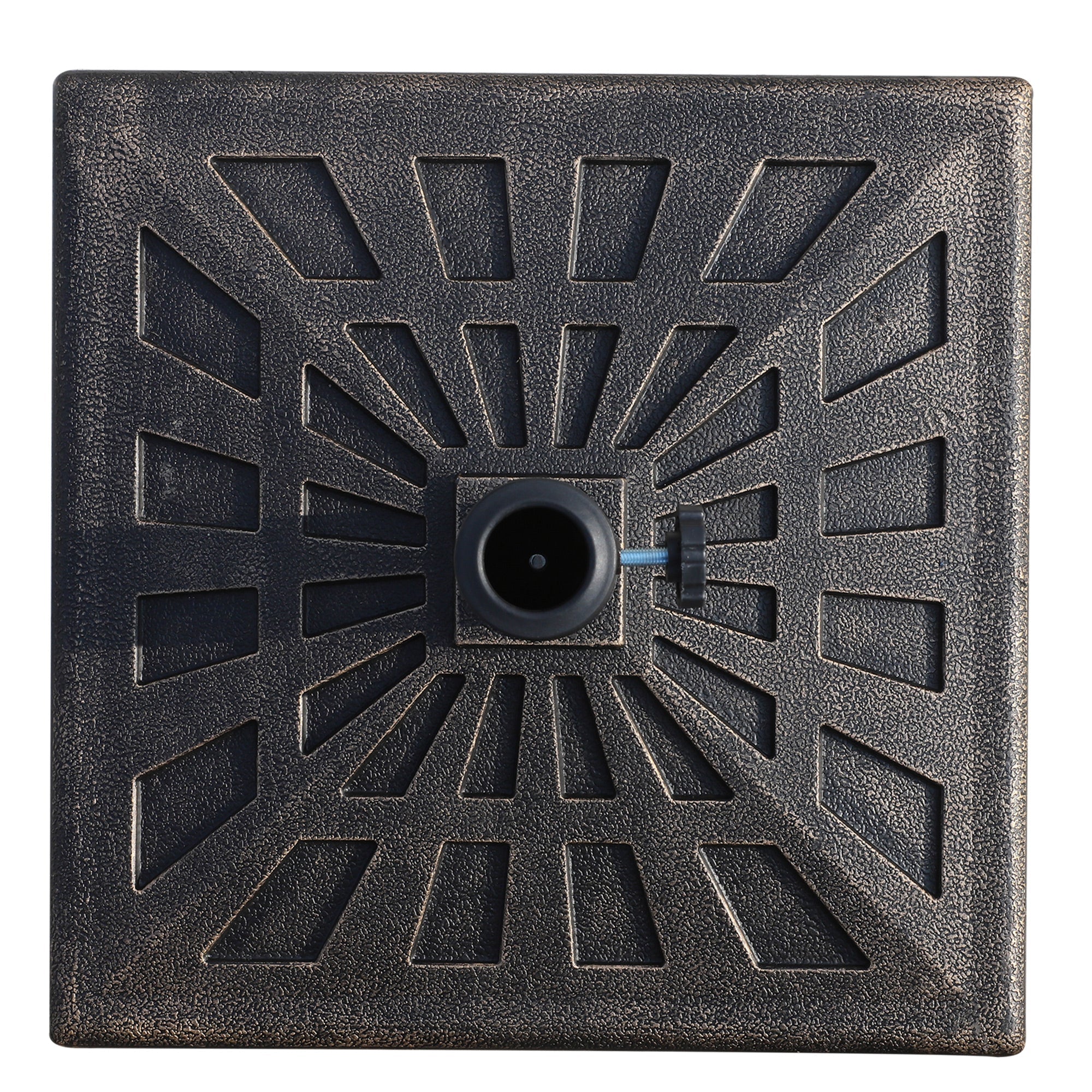 Outsunny Patio Umbrella Base: 18.5" Square Outdoor Resin Parasol Stand, Market Umbrella Holder for Deck, Bronze 