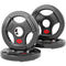 Soozier Weight Plates Set, 2-Inch Barbell Weights Set w/Tri-Grips for Home Gym Weightlifting and Strength Training, 4 x 11lbs