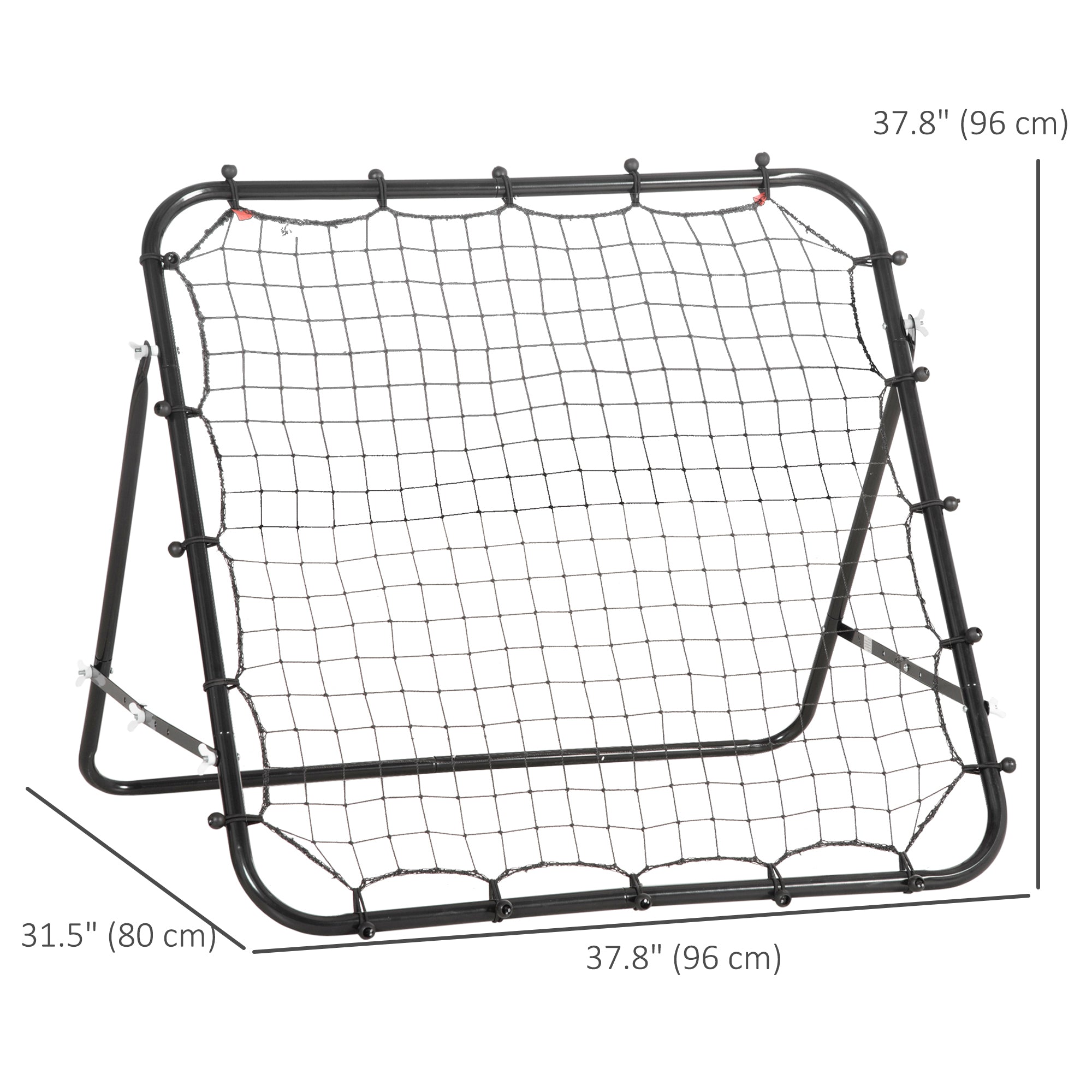 HOMCOM Volleyball Rebounder Net Football Training Aid Kickback Target Play Black 