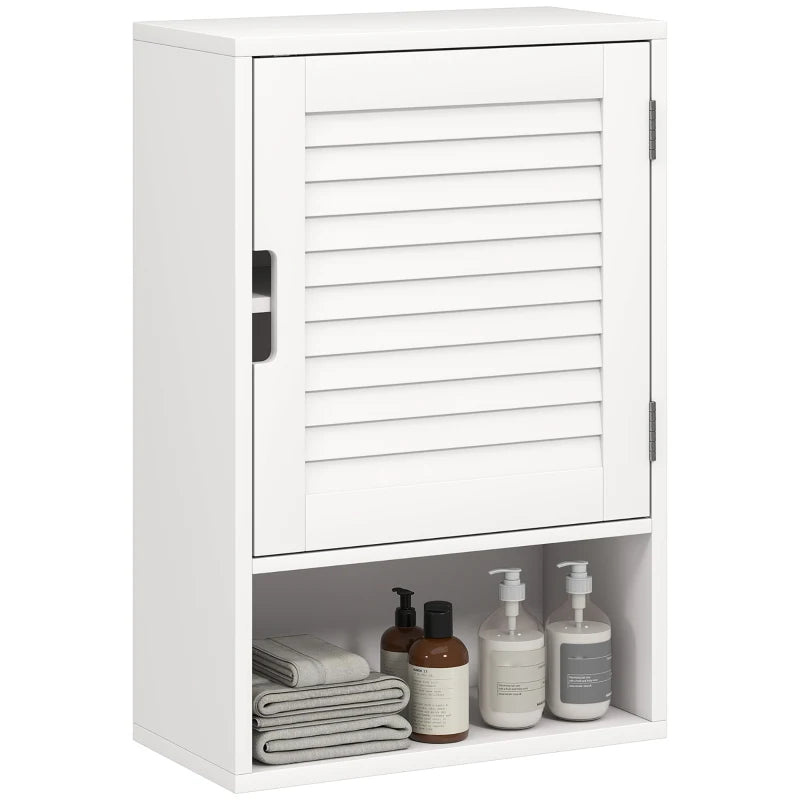 Bathroom Cabinet, Wall Mounted Storage Cabinet with Adjustable Shelves, 40 x 20 x 60 cm, White