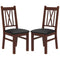 HOMCOM Rustic Farmhouse Dining Table Chairs - Set of 2, Pine Wood with PU Leather Cushion for Living Room, Bedroom