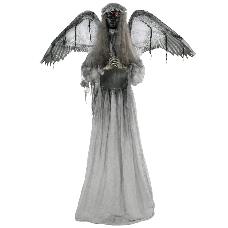 63.8" Animated Crying Angel Halloween Decoration with Light-Up Eyes, Sound & Touch Activation