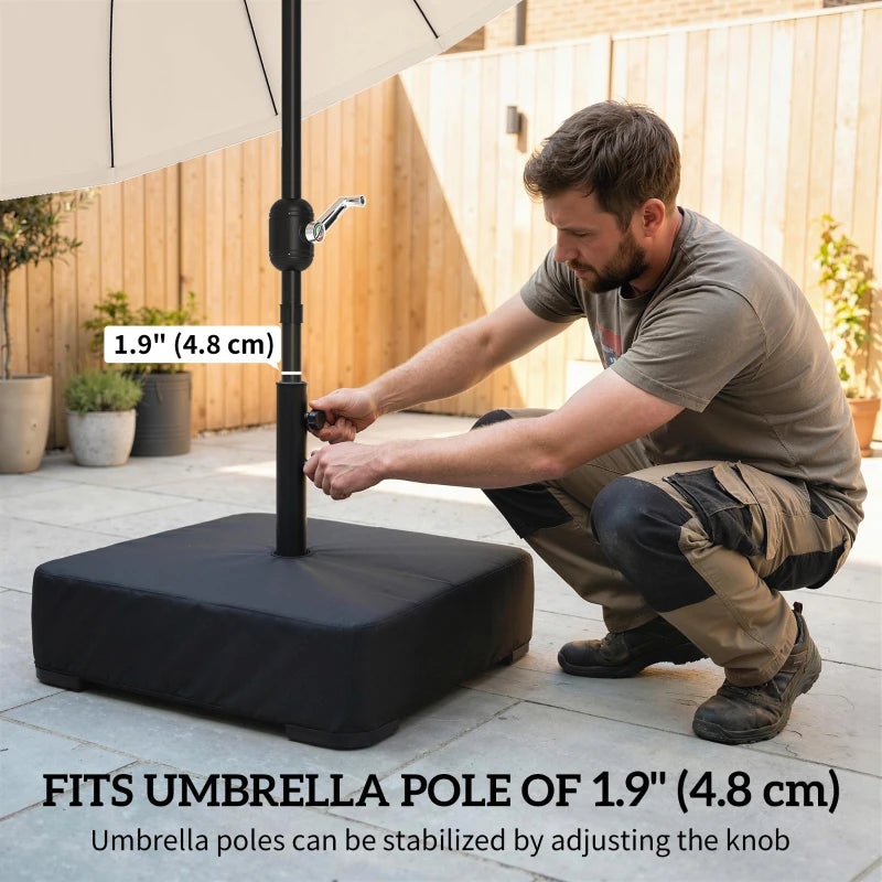 Garden Parasol Base 176 lbs Sand Filled Heavy Duty Stand for Cantilever Umbrellas and 1.89" Poles Black