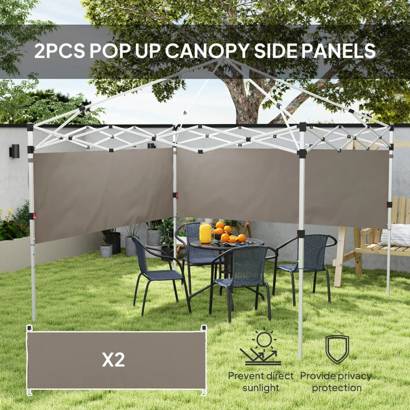 Canopy Sidewalls for 10' x 10' or 10' x 20' Pop up Canopy, 2 PCS Canopy Half Walls Only, Grey