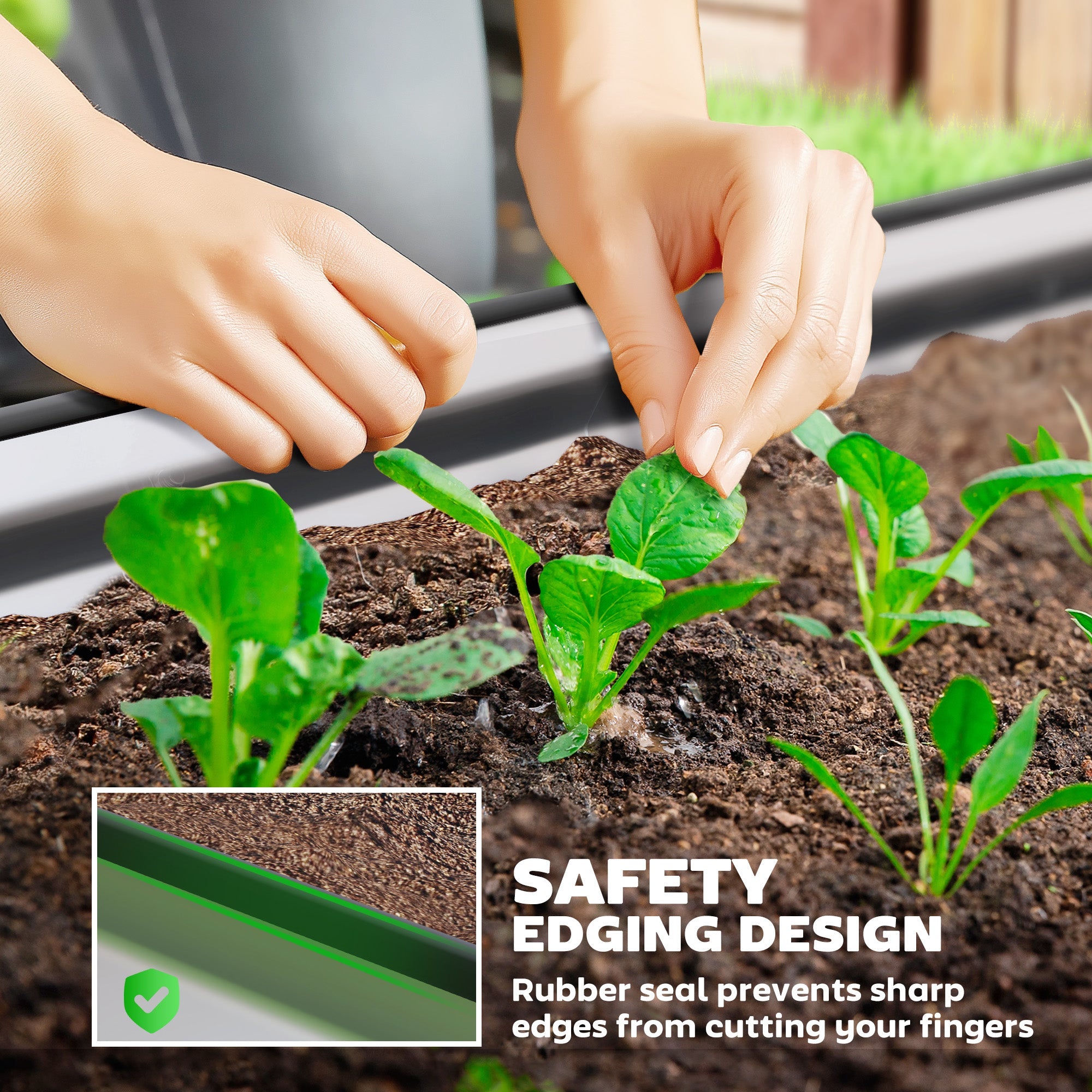 Outsunny 7' x 3' x 1' Large Outdoor Planter Box, Galvanized Raised Garden Bed with Metal Plant Stake, Silver 