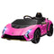Qaba 12V Lamborghini Autentica Licensed Kids Car with Remote Control, 4 Wheels Spring Suspension, Soft Start, Pink