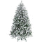 HOMCOM 5 Foot Artificial Flocked Christmas Tree with Snow, Metal Stand, Hinged Xmas Tree for Home Office Holiday