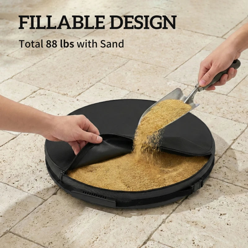 Patio Umbrella Base Portable Outdoor Umbrella Stand for Poles 1.4"/1.5"/1.9" Black