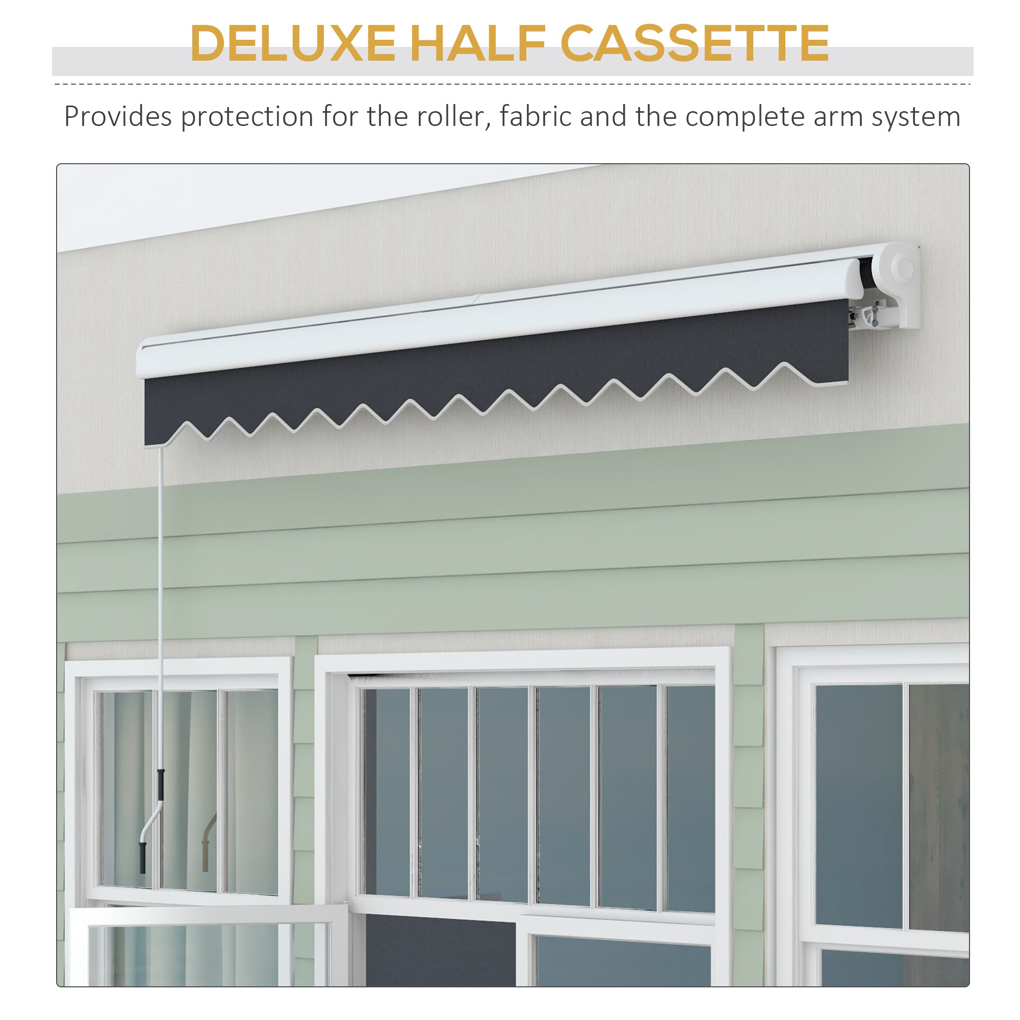 Aosom Motorized Patio Awning 10'x8' - Electric Retractable Sunshade with Remote, Aluminum Frame for Door & Window 