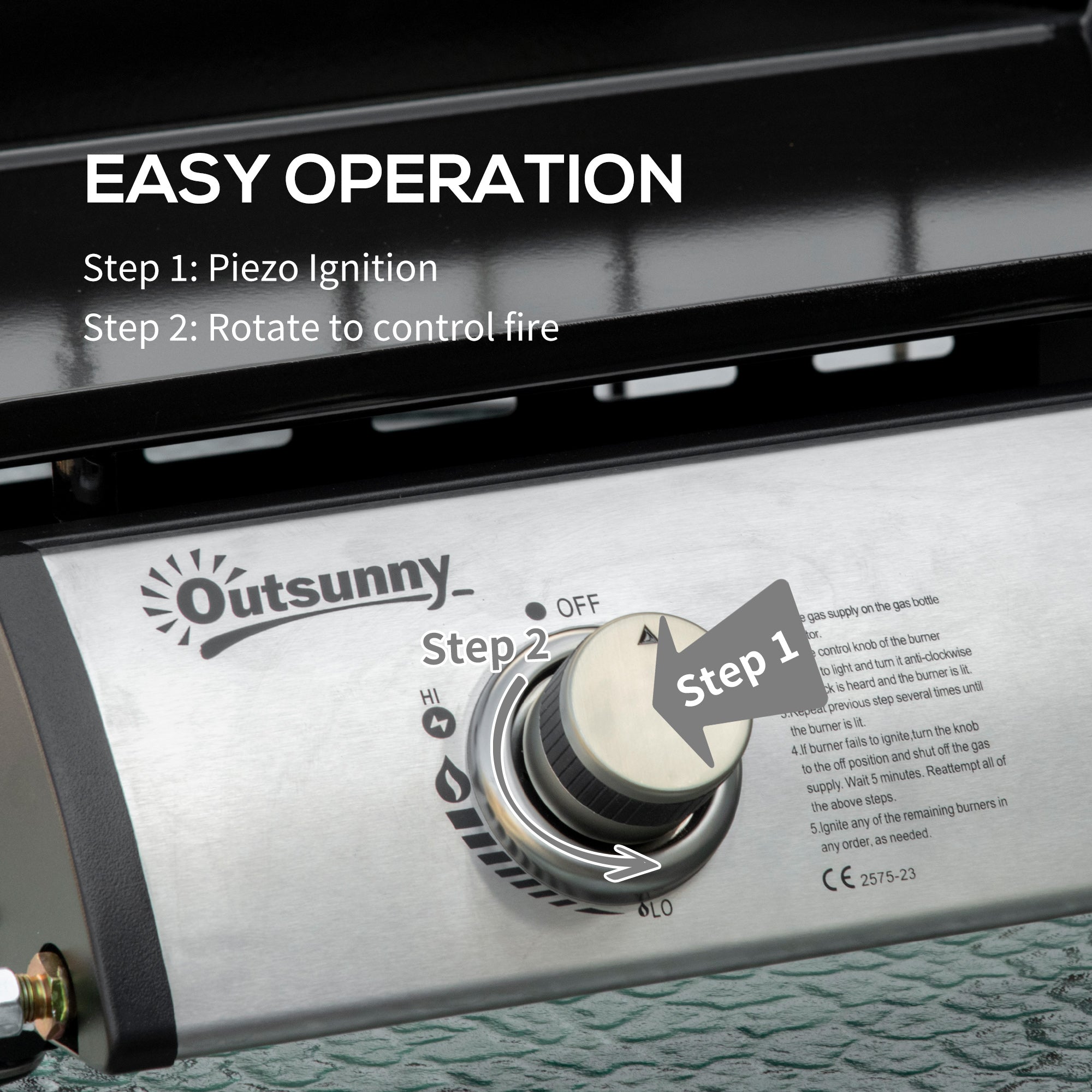 Outsunny 2 Burner Liquefied Gas Grill, Portable Tabletop BBQ Grill, for Camping, Picnic, Silver 
