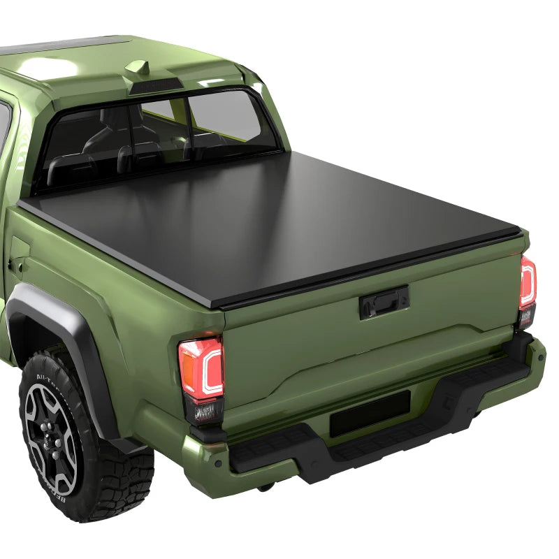 5'6'' Soft Tri-Fold Truck Bed Tonneau Cover for 5.5 ft Bed, Truck Bed Cover with Seal Strip, Black