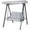 Outsunny 2-Seater Outdoor Porch Swing with Adjustable Canopy Patio Swing Chair for Garden Poolside Backyard in Grey