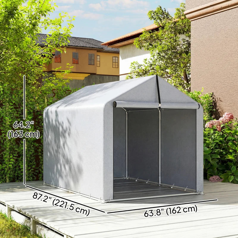 7' x 5' Portable Shed, Waterproof Bike Tent with Roll-up Zipper Door and Galvanized Metal Frame for Bike