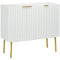 HOMCOM Elegant Storage Cabinet Sideboard with Gold Legs Spacious Buffet for Dining Living Room Hallway White