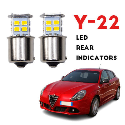 Y-22 LED Rear Indicators Turn Signal Light Amber Orange fit for Alfa Romeo Giulietta Giulieta (Anti Hyper Flash)-(Pack of 2) 