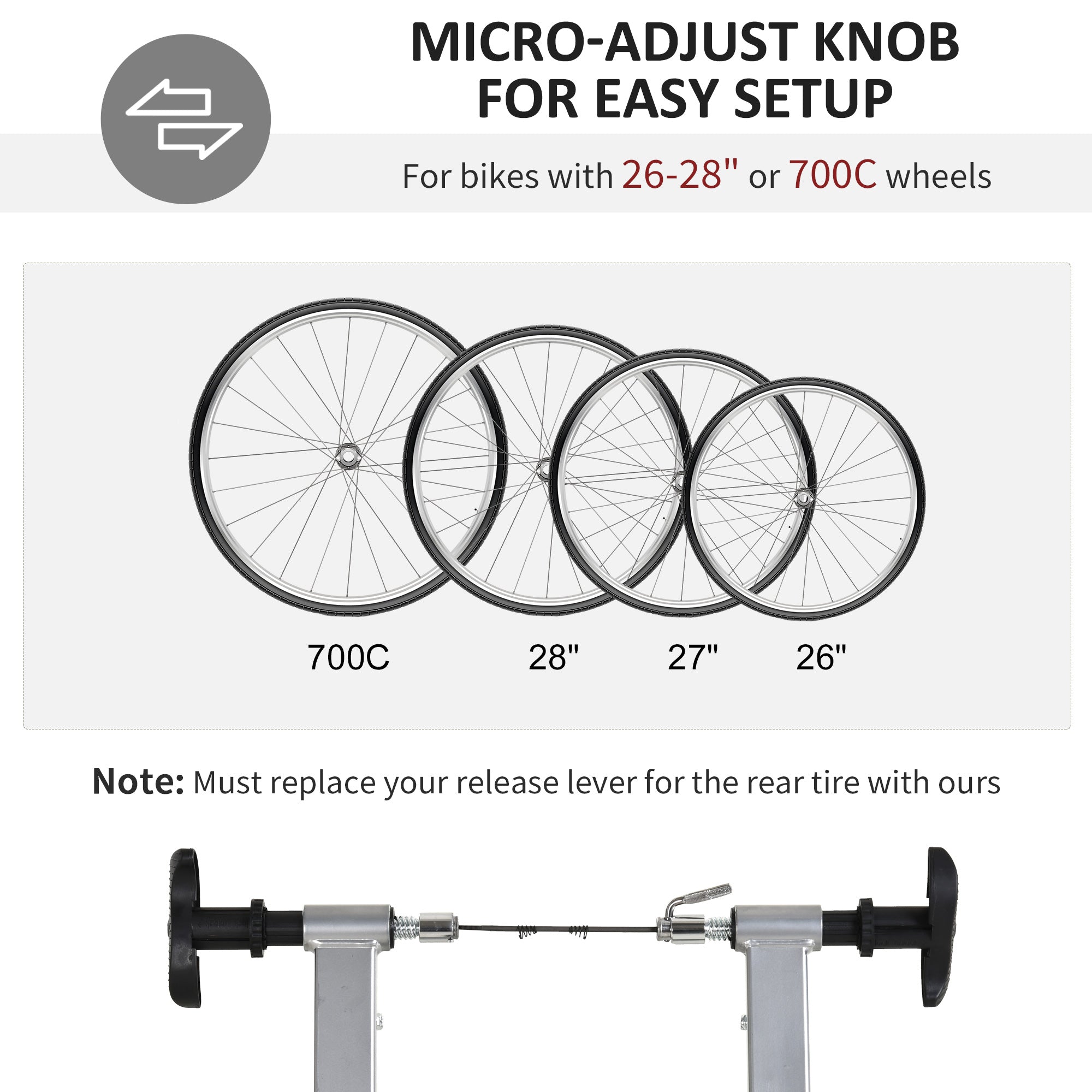 Soozier Indoor Magnetic Bike Trainer Stand with 5-Level Adjustable Resistance, Silver - Enhance Your Home Workout Experience 