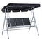 Outsunny A Frame 3 Seater Swing Chair Outdoor Garden Hammock Porch Glider Bed with Canopy Cover Black