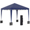 Outsunny 10'x10' Pop Up Canopy Tent Instant Outdoor Shelter Adjustable Height Party Tent with Carry Bag Blue