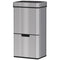 Sensor Trash Can, 19 Gallon Stainless Steel Kitchen Garbage Can with 3 Compartments, Removable Inner Buckets, Silver