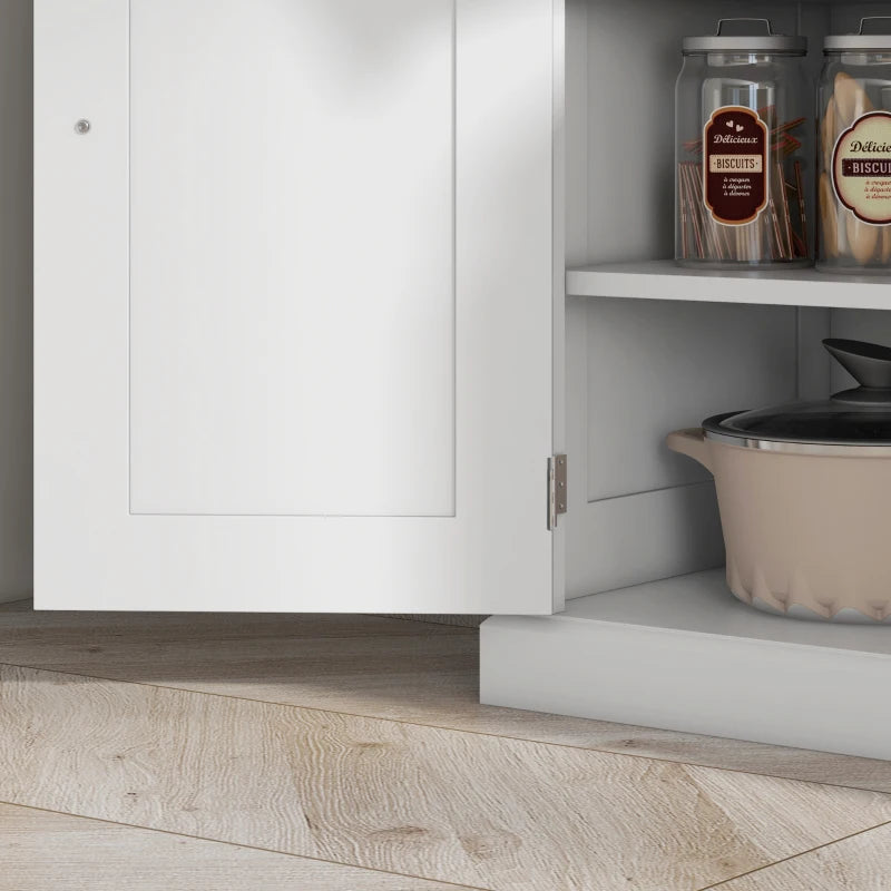 72" Kitchen Pantry, Freestanding Storage Cabinet with Adjustable Shelves, Drawer, Doors, Anti-tip Design, White