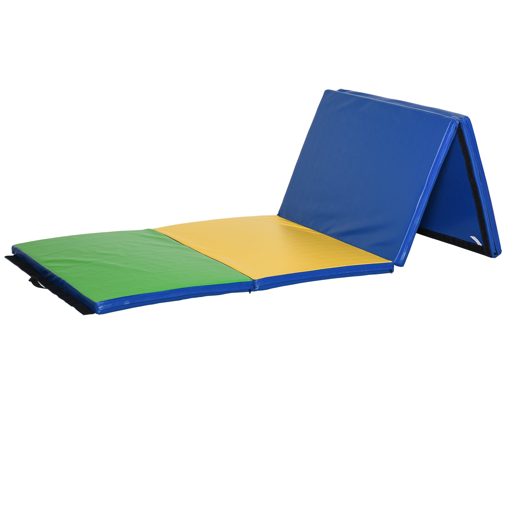 Soozier Folding Gymnastics Mat 4'x10' Exercise Tumbling Pad with Handles for Yoga MMA Martial Arts Multi-Color 