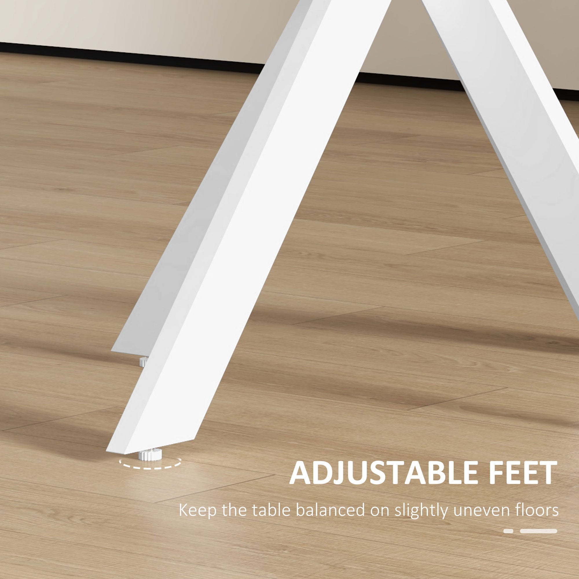 HOMCOM 29" Dining Table, Contemporary Round Kitchen Table with Steel Legs, White 