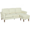 L Shape Sofa, Modern Sectional Couch with Changeable Chaise Lounge, Wooden Legs, Corner Sofa for Living Room, Cream