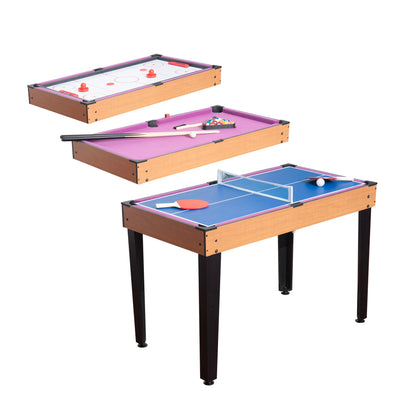 Soozier 3-in-1 Mini Multi-Game Table Set for Billiards Table Tennis Air Hockey with Complete Accessories 