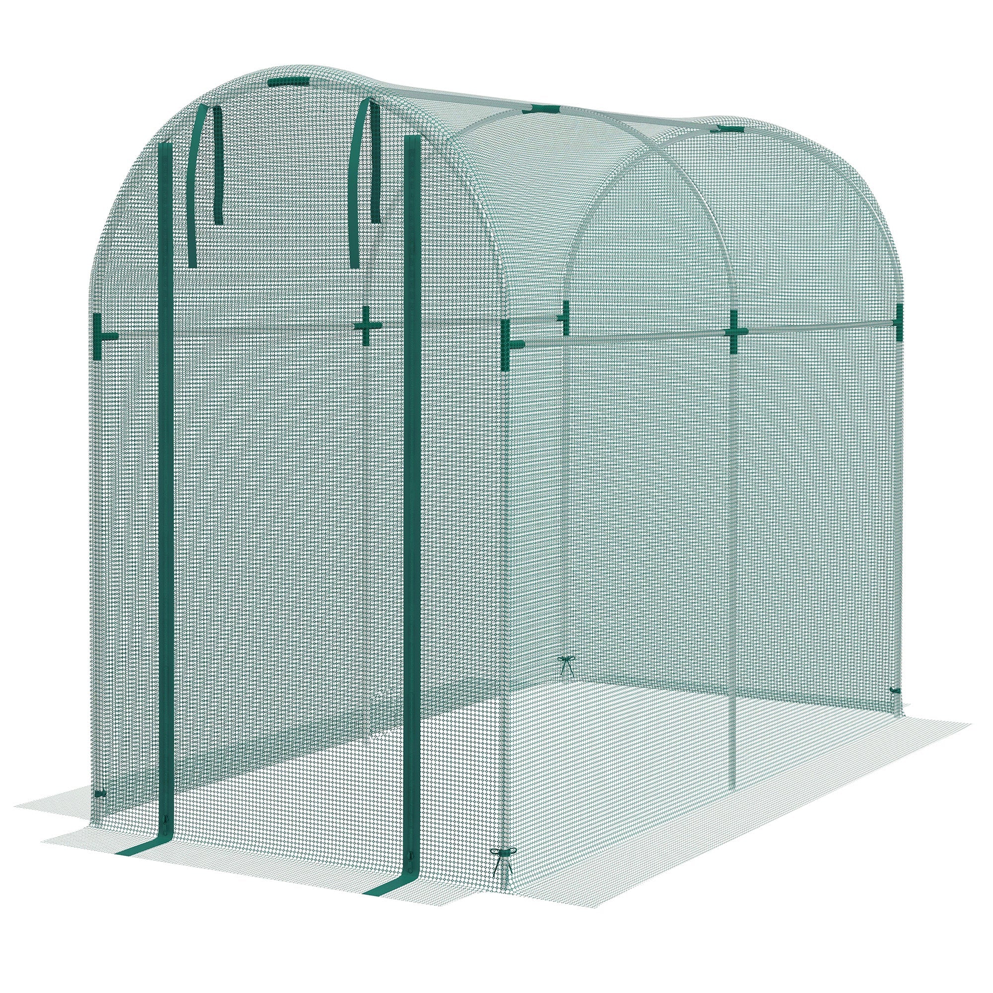 Outsunny Galvanized Steel Crop Cage, Plant Protection Tent with Zippered Door, 4' x 8', Green 