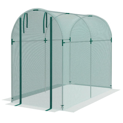 Outsunny Galvanized Steel Crop Cage, Plant Protection Tent with Zippered Door, 4' x 8', Green 
