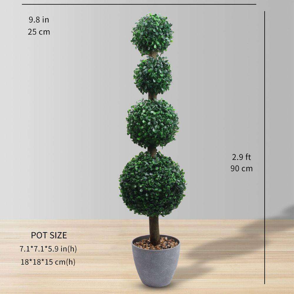 York Faux Potted Boxwood Topiary Plant 3' 