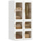 Portable Wardrobe, Foldable Plastic Closet with 5 Compartments, Hanging Rod and Magnetic Doors, White