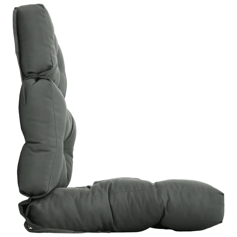 Outdoor Patio Chair Seat/Back Chair Cushion Replacement, Tufted Pillow with Thick Filling and String Ties, Dark Grey