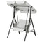 Outsunny 1-Seat Patio Swing Outdoor Porch Glider Adjustable Canopy Removable Cushions Garden Poolside