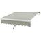 8'x7' Patio Awning Manual Retractable Sun Shade Outdoor Deck Canopy Shelter, Light Grey