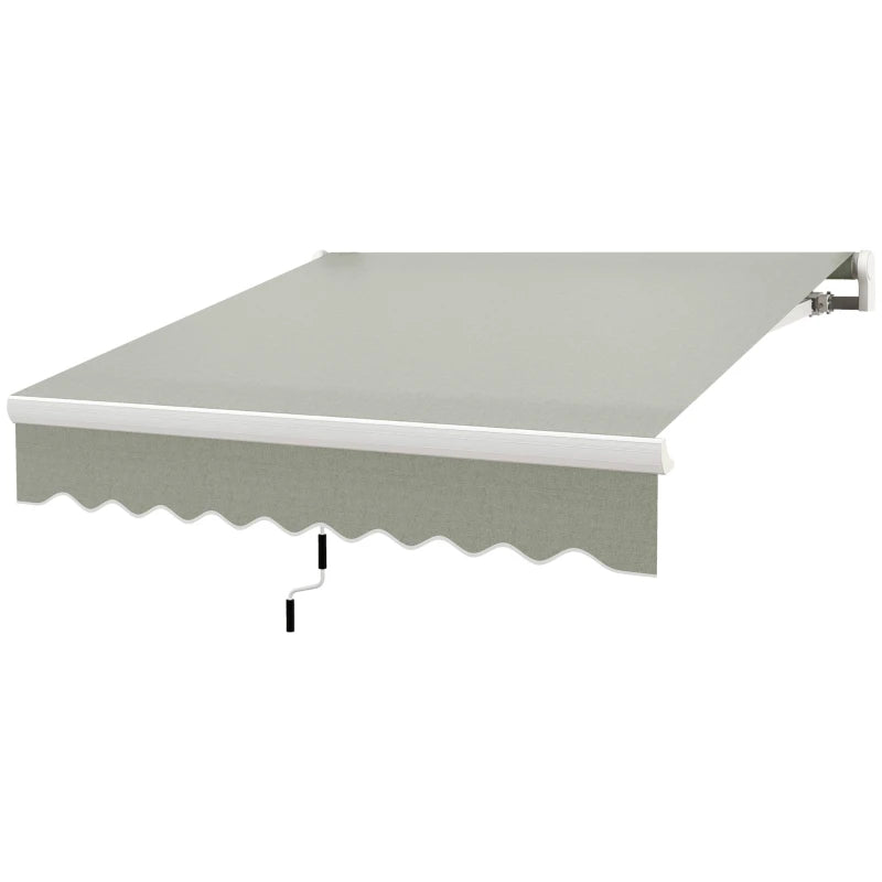 8'x7' Patio Awning Manual Retractable Sun Shade Outdoor Deck Canopy Shelter, Light Grey