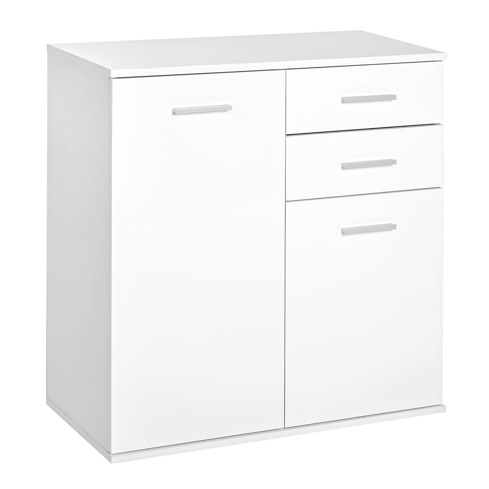 HOMCOM Storage Cabinet Console Sideboard Table Organizer with Drawers, Living Room Entryway Kitchen, White Simplicity 